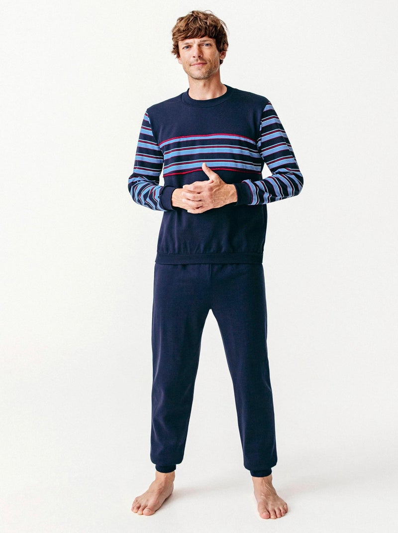 Pyjama Thermolactyl en molleton - Damart Bleu marine - Kiabi