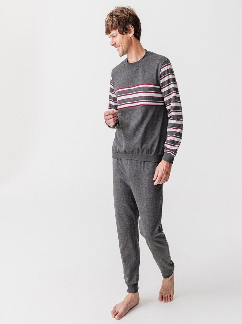 Pyjama Thermolactyl en molleton - Damart Gris - Kiabi