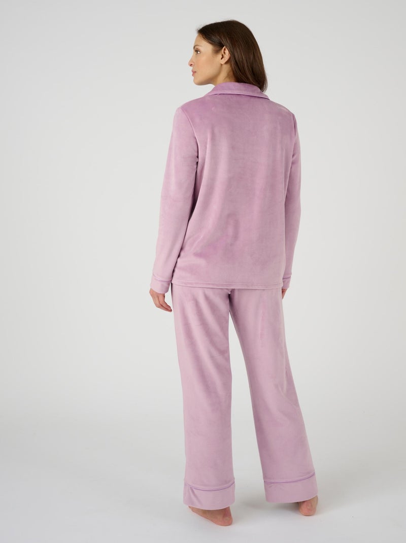 Pyjama Thermolactyl en velours - Damart Rose parme - Kiabi