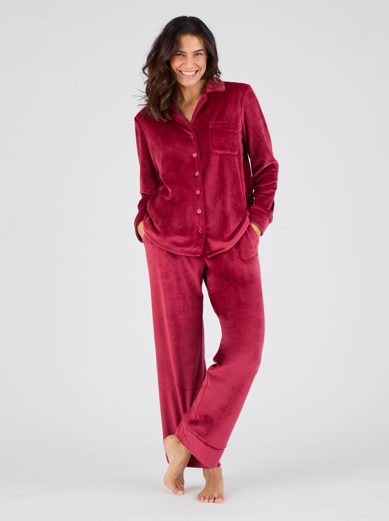 Pyjama Thermolactyl en velours - Damart Rouge - Kiabi