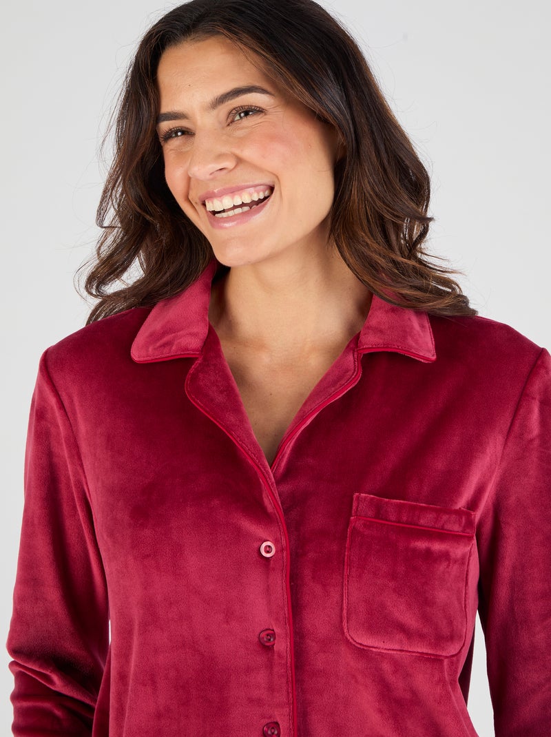 Pyjama Thermolactyl en velours - Damart Rouge - Kiabi