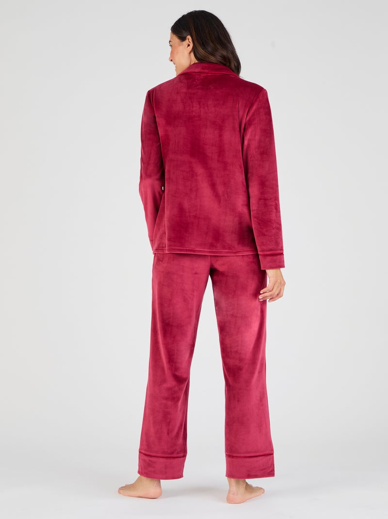 Pyjama Thermolactyl en velours - Damart Rouge - Kiabi