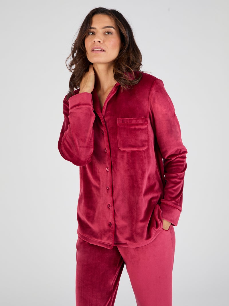 Pyjama Thermolactyl en velours - Damart Rouge - Kiabi