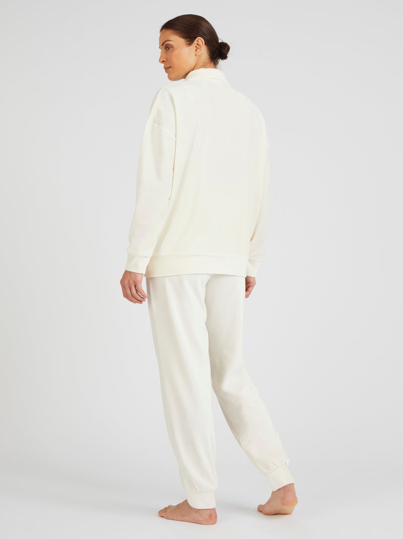 Pyjama Thermolactyl en velours côtelé - Damart Blanc cassé - Kiabi