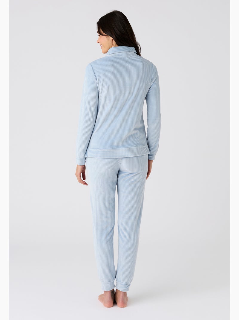 Pyjama Thermolactyl en velours côtelé - Damart Bleu - Kiabi