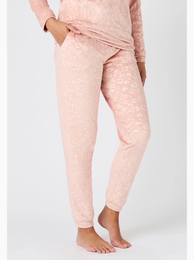 Pyjama Thermolactyl en velours embossé - Damart Rose - Kiabi
