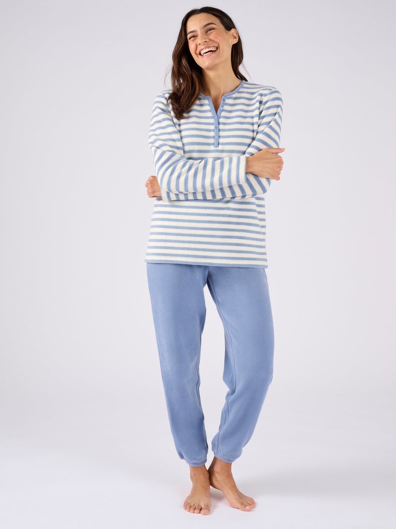 Pyjama Thermolactyl maille polaire Damart Bleu Kiabi