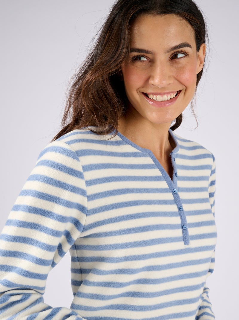 Pyjama Thermolactyl maille polaire - Damart Bleu - Kiabi