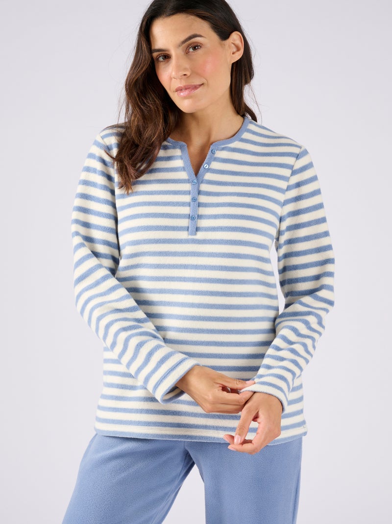 Pyjama Thermolactyl maille polaire - Damart Bleu - Kiabi