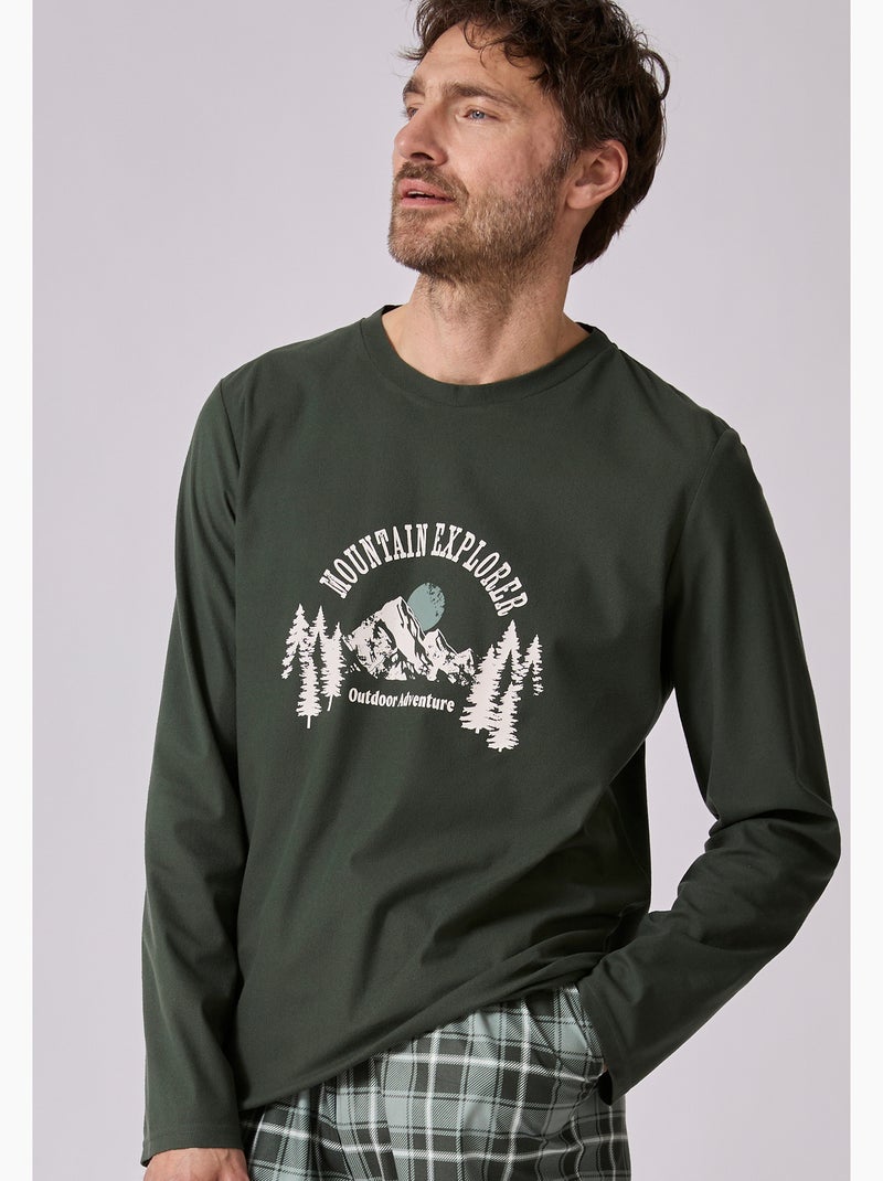 Pyjama thermolactyl toucher peau de pêche - damart Vert - Kiabi