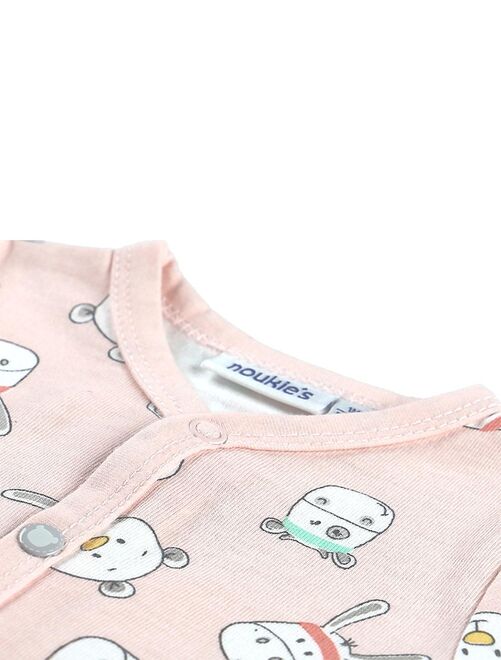 Pyjama Bébé En Coton Bio À Zip - Uni - Rose - Kiabi - 21.90€