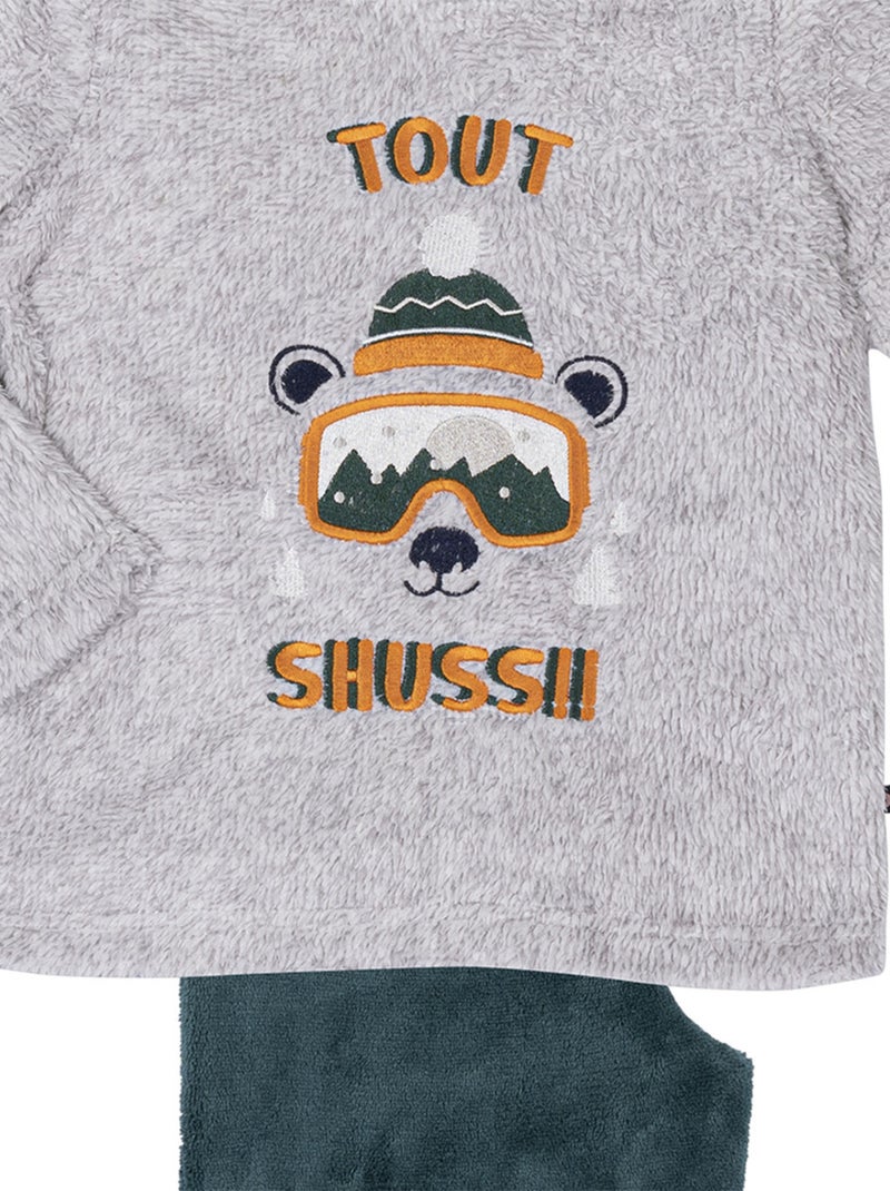 Pyjama   TOUT SCHUSS gris chiné/vert - MON P'TIT DODO Gris clair - Kiabi