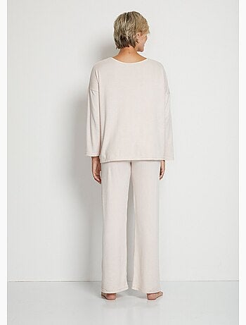 Pyjama uni manches longues maille douce - Afibel