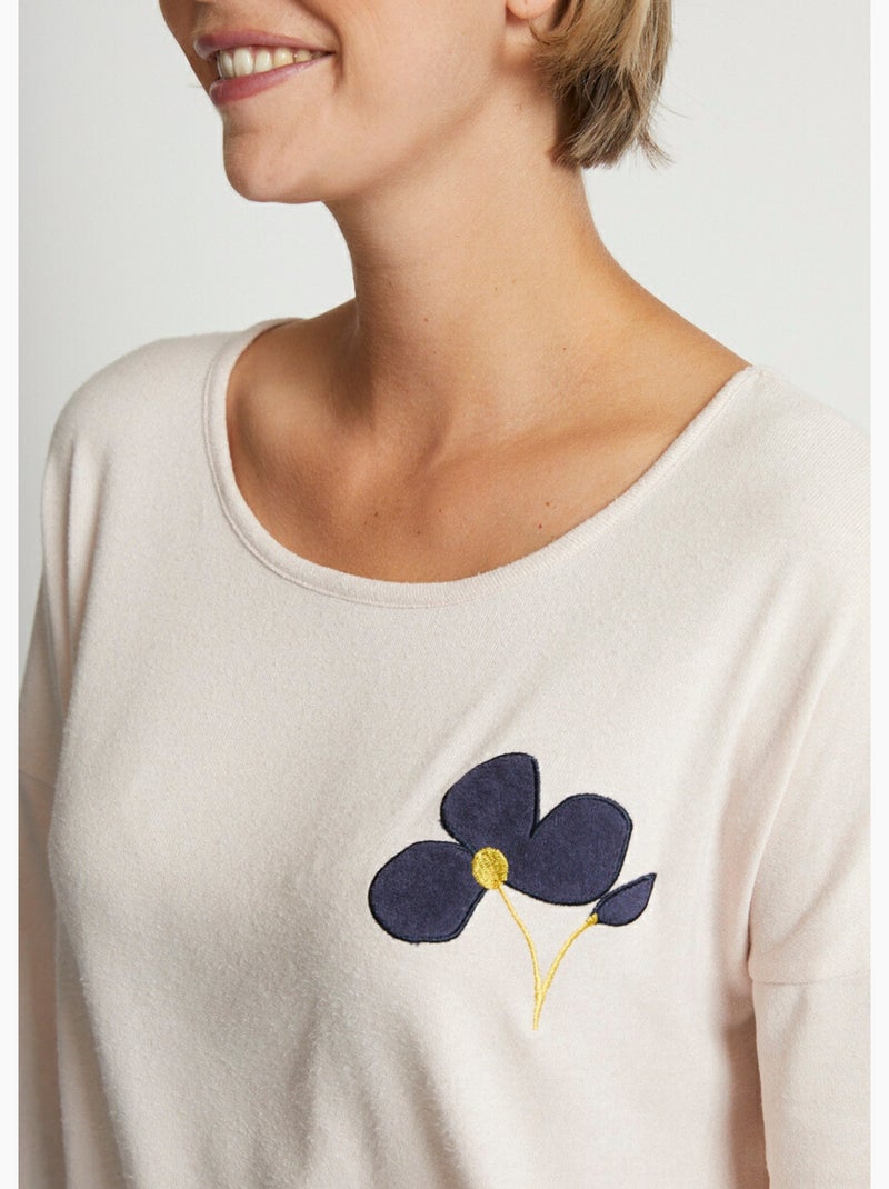 Pyjama uni manches longues maille douce - Afibel N/A - Kiabi