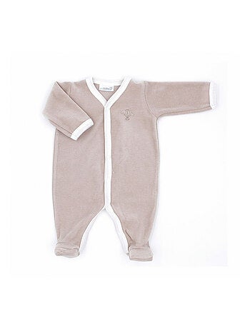 Pyjama velours - 100% coton biologique - 1 à 6 mois