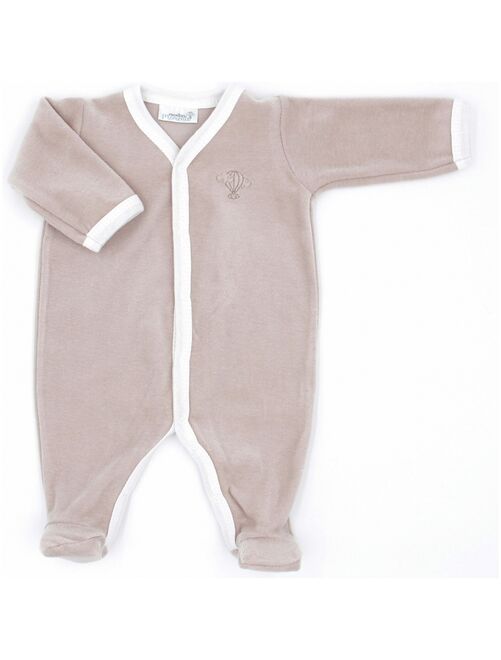 Pyjama velours - 100% coton biologique - 1 à 6 mois - Kiabi