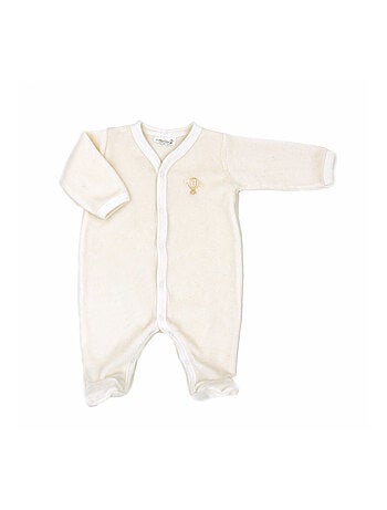 Pyjama velours - 100% coton biologique - 1 à 6 mois