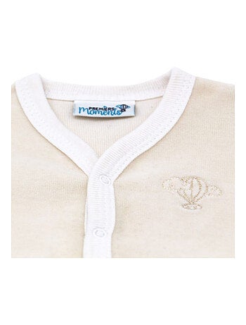 Pyjama velours - 100% coton biologique - 1 à 6 mois