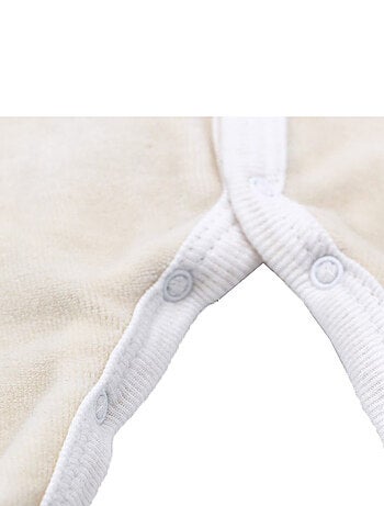 Pyjama velours - 100% coton biologique - 1 à 6 mois