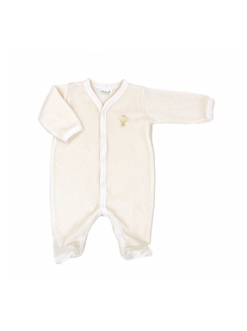 Pyjama velours - 100% coton biologique - 1 à 6 mois - Kiabi