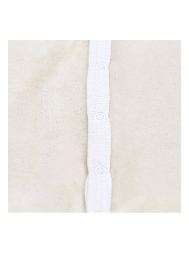 Pyjama velours - 100% coton biologique - 1 à 6 mois Blanc cassé - Kiabi