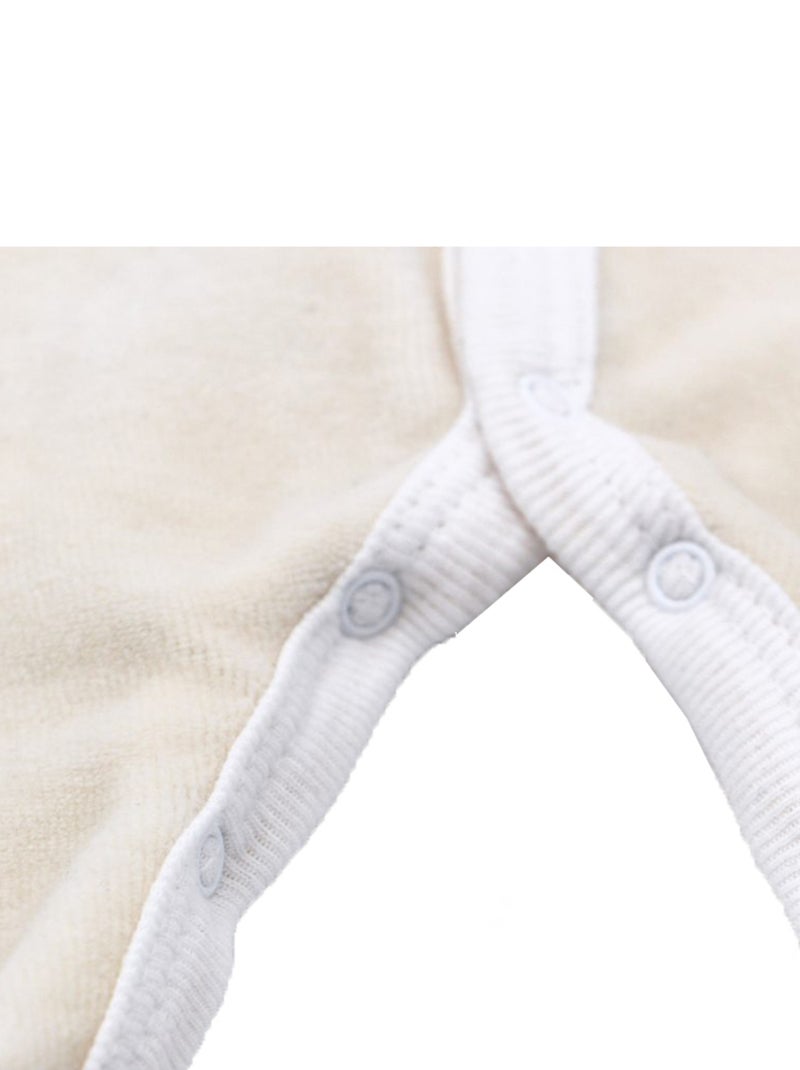 Pyjama velours - 100% coton biologique - 1 à 6 mois Blanc cassé - Kiabi