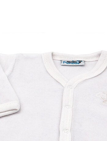 Pyjama velours - 100% coton biologique - 1 à 6 mois