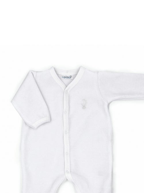 Pyjama velours - 100% coton biologique - 1 à 6 mois - Kiabi