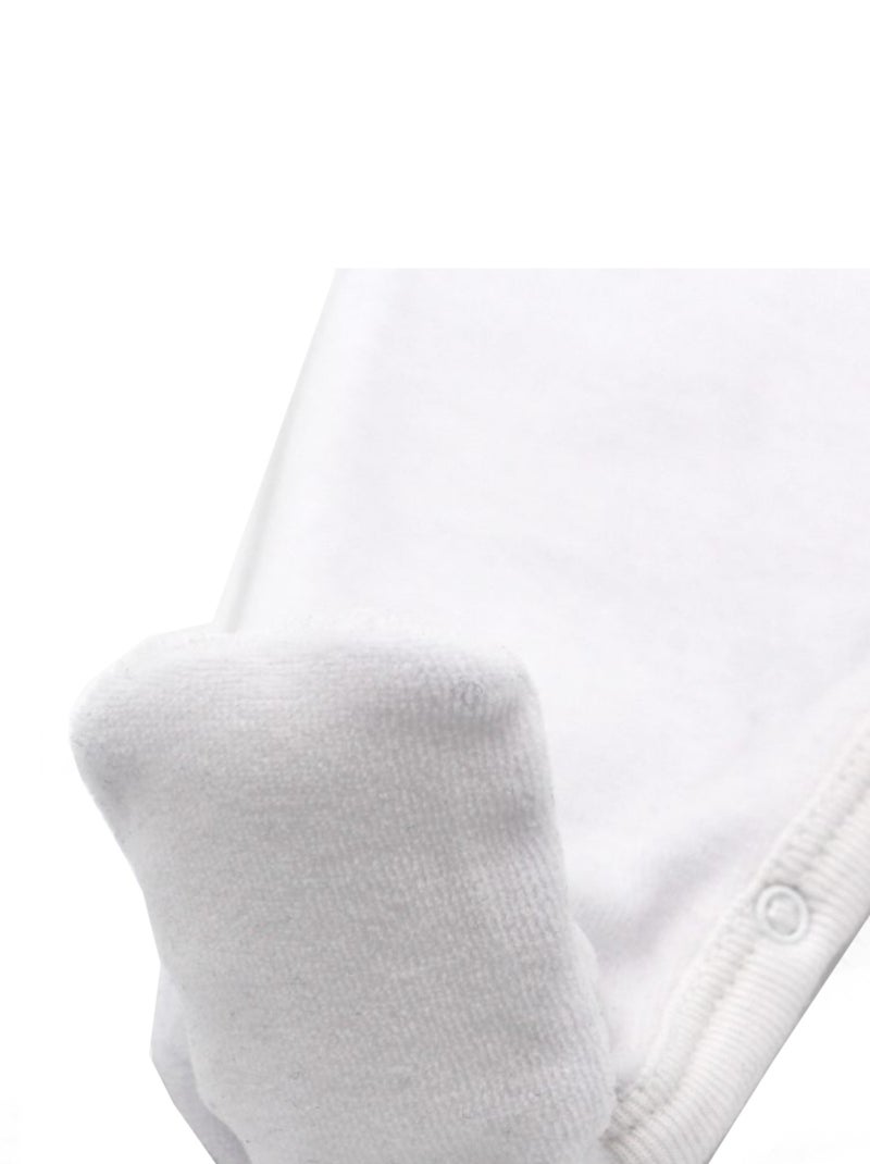 Pyjama velours - 100% coton biologique - 1 à 6 mois Blanc - Kiabi