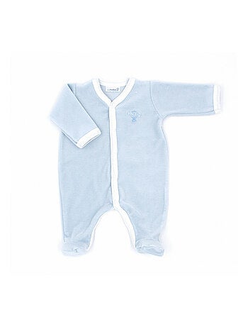 Pyjama velours - 100% coton biologique - 1 à 6 mois