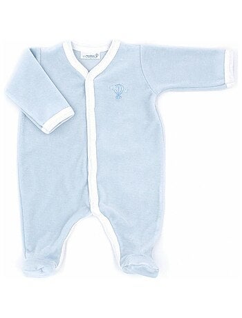Pyjama velours - 100% coton biologique - 1 à 6 mois - Kiabi