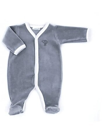 Pyjama velours - 100% coton biologique - 1 à 6 mois