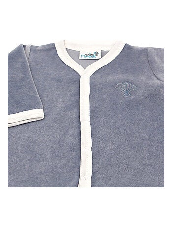 Pyjama velours - 100% coton biologique - 1 à 6 mois