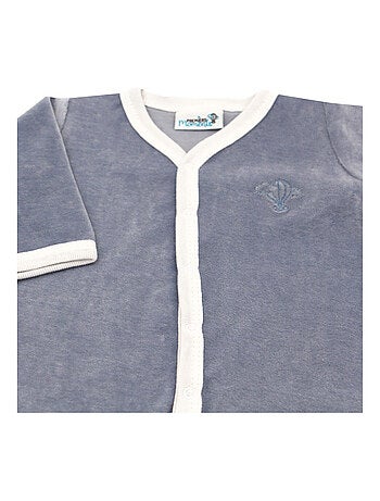 Pyjama velours - 100% coton biologique - 1 à 6 mois