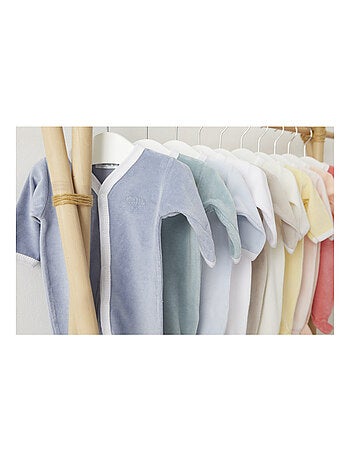 Pyjama velours - 100% coton biologique - 1 à 6 mois