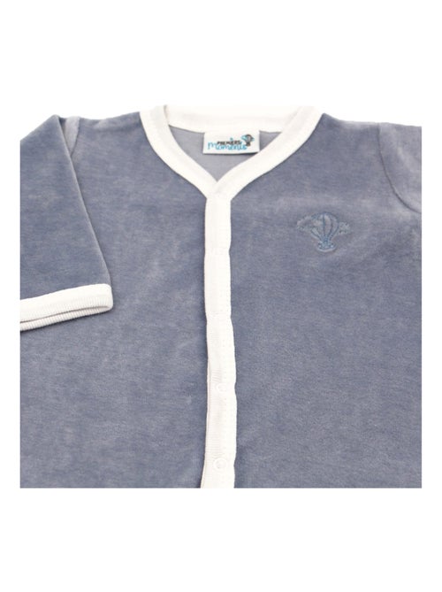 Pyjama velours - 100% coton biologique - 1 à 6 mois - Kiabi