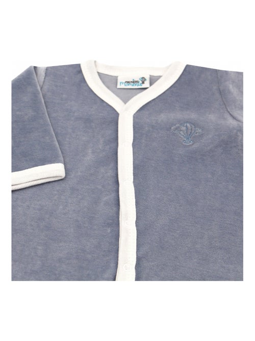 Pyjama velours - 100% coton biologique - 1 à 6 mois - Kiabi