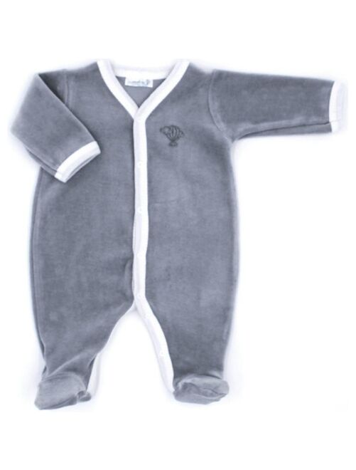 Pyjama velours - 100% coton biologique - 1 à 6 mois - Kiabi