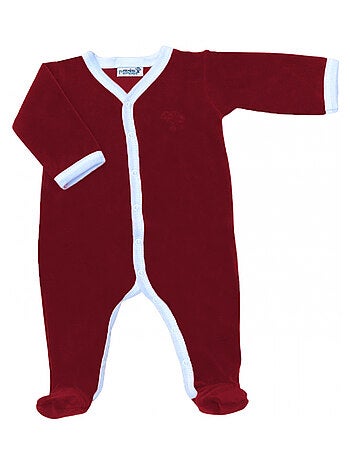 Pyjama velours - 100% coton biologique - 1 à 6 mois