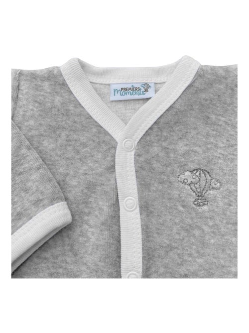 Pyjama velours - 100% coton biologique - 1 à 6 mois - Kiabi
