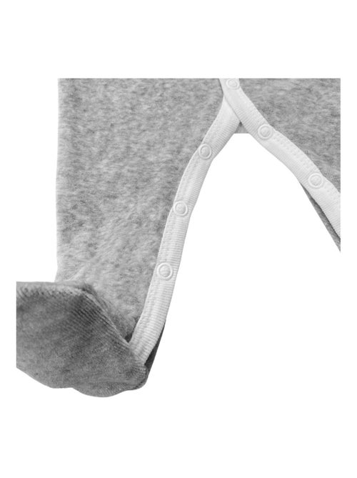 Pyjama velours - 100% coton biologique - 1 à 6 mois - Kiabi