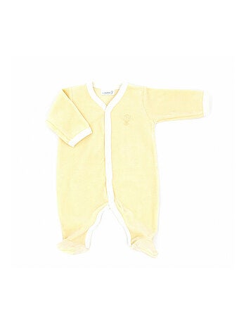 Pyjama velours - 100% coton biologique - 1 à 6 mois