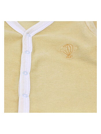 Pyjama velours - 100% coton biologique - 1 à 6 mois