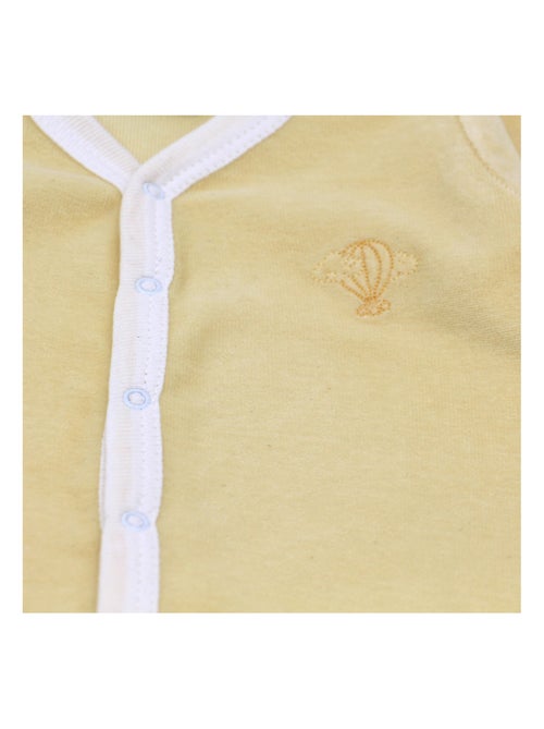Pyjama velours - 100% coton biologique - 1 à 6 mois - Kiabi