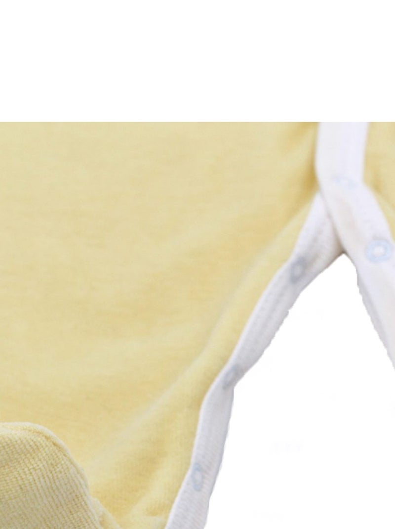 Pyjama velours - 100% coton biologique - 1 à 6 mois Jaune poussin - Kiabi