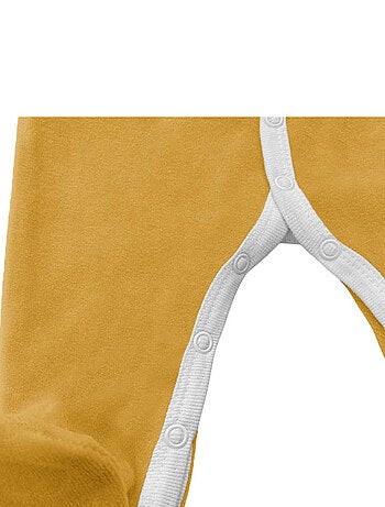 Pyjama velours - 100% coton biologique - 1 à 6 mois