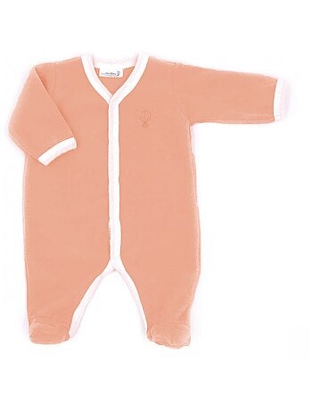 Pyjama velours - 100% coton biologique - 1 à 6 mois