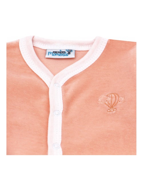 Pyjama velours - 100% coton biologique - 1 à 6 mois - Kiabi