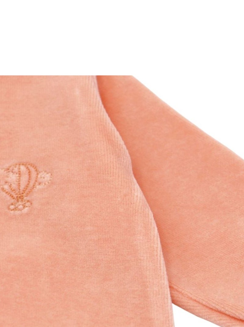 Pyjama velours - 100% coton biologique - 1 à 6 mois Orange - Kiabi
