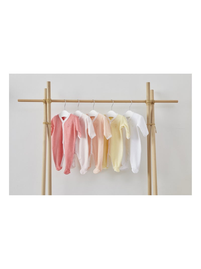 Pyjama velours - 100% coton biologique - 1 à 6 mois Orange - Kiabi